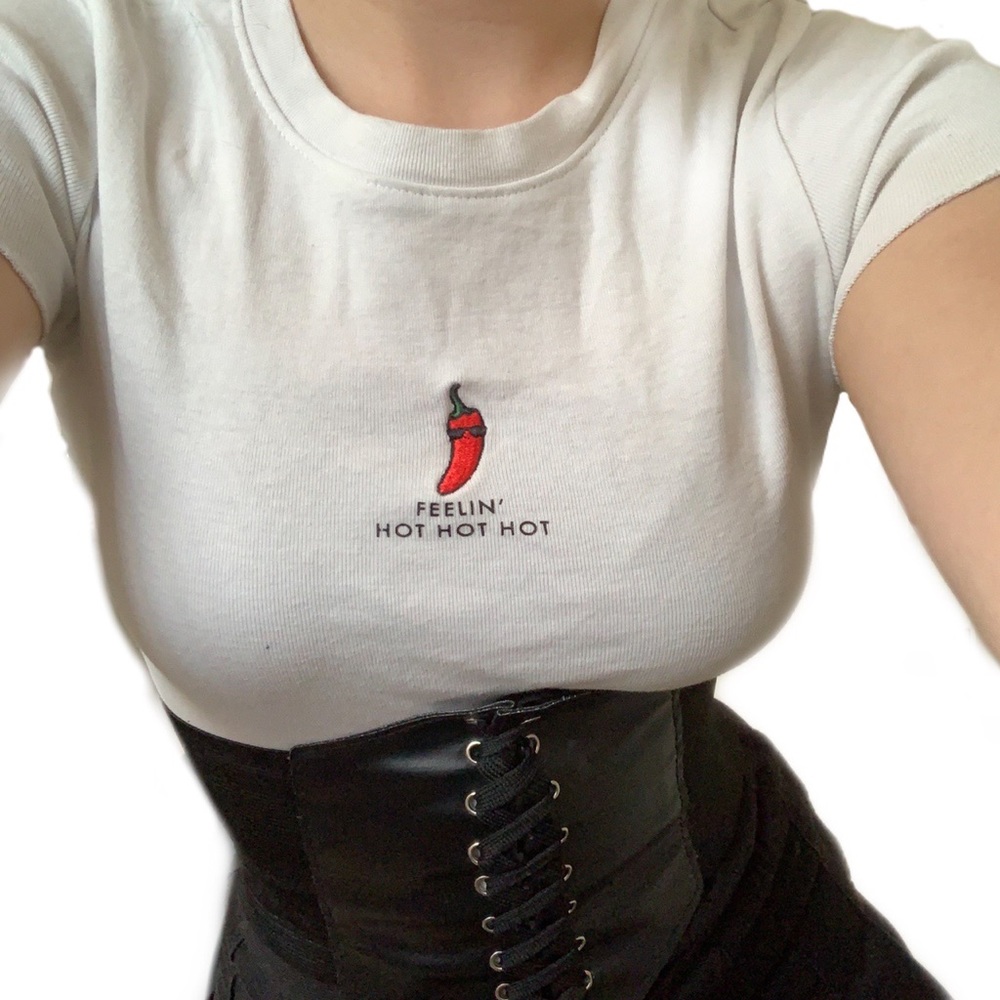 lettuce edge cropped forever 21 tee